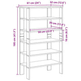 Schoenenrek 61x32x105 cm bewerkt hout artisanaal eikenkleur - AllerleiShop