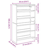 Schoenenrek 60x25x100 cm bewerkt hout wit - AllerleiShop