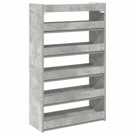 Schoenenrek 60x25x100 cm bewerkt hout betongrijs - AllerleiShop