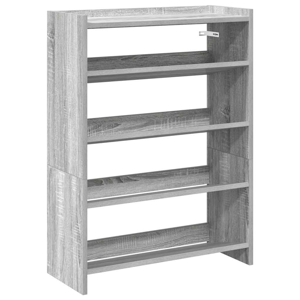 Schoenenrek 80x25x61,5 cm bewerkt hout grijs sonoma eikenkleur - AllerleiShop