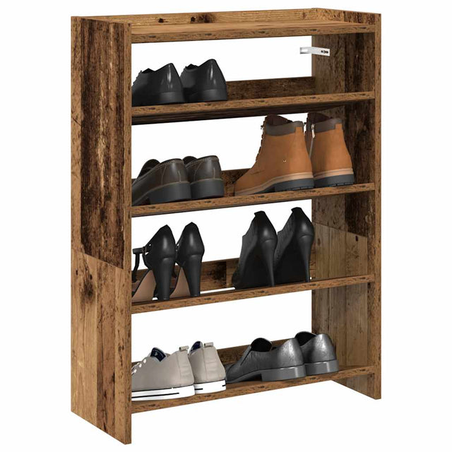 Schoenenrek 80x25x61,5 cm bewerkt hout oud houtkleurig - AllerleiShop