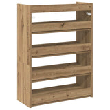 Schoenenrek 80x25x61,5 cm bewerkt hout artisanaal eikenkleur - AllerleiShop