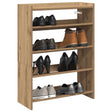 Schoenenrek 80x25x61,5 cm bewerkt hout artisanaal eikenkleur - AllerleiShop