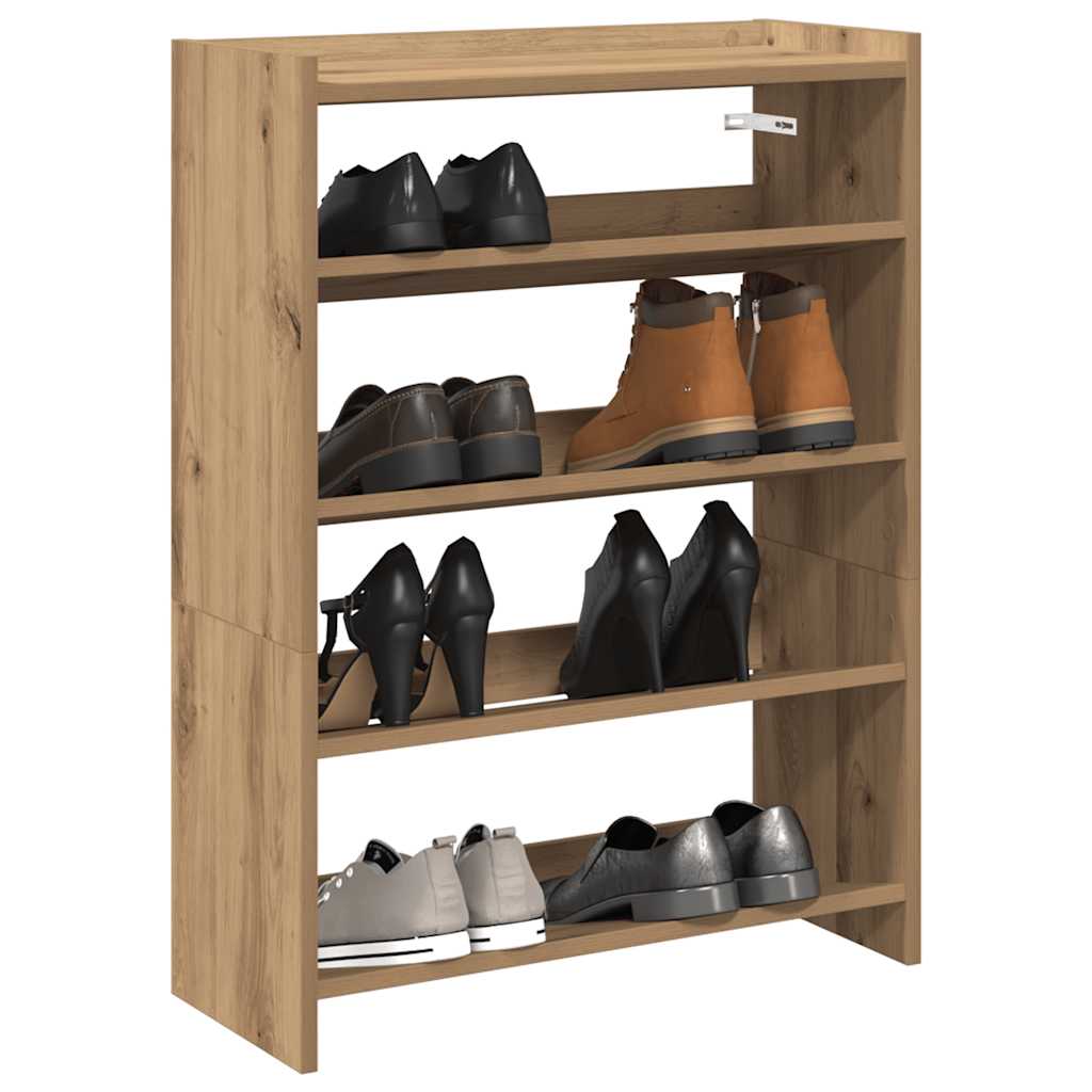 Schoenenrek 80x25x61,5 cm bewerkt hout artisanaal eikenkleur - AllerleiShop