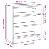 Schoenenrek 60x25x62 cm bewerkt hout wit - AllerleiShop