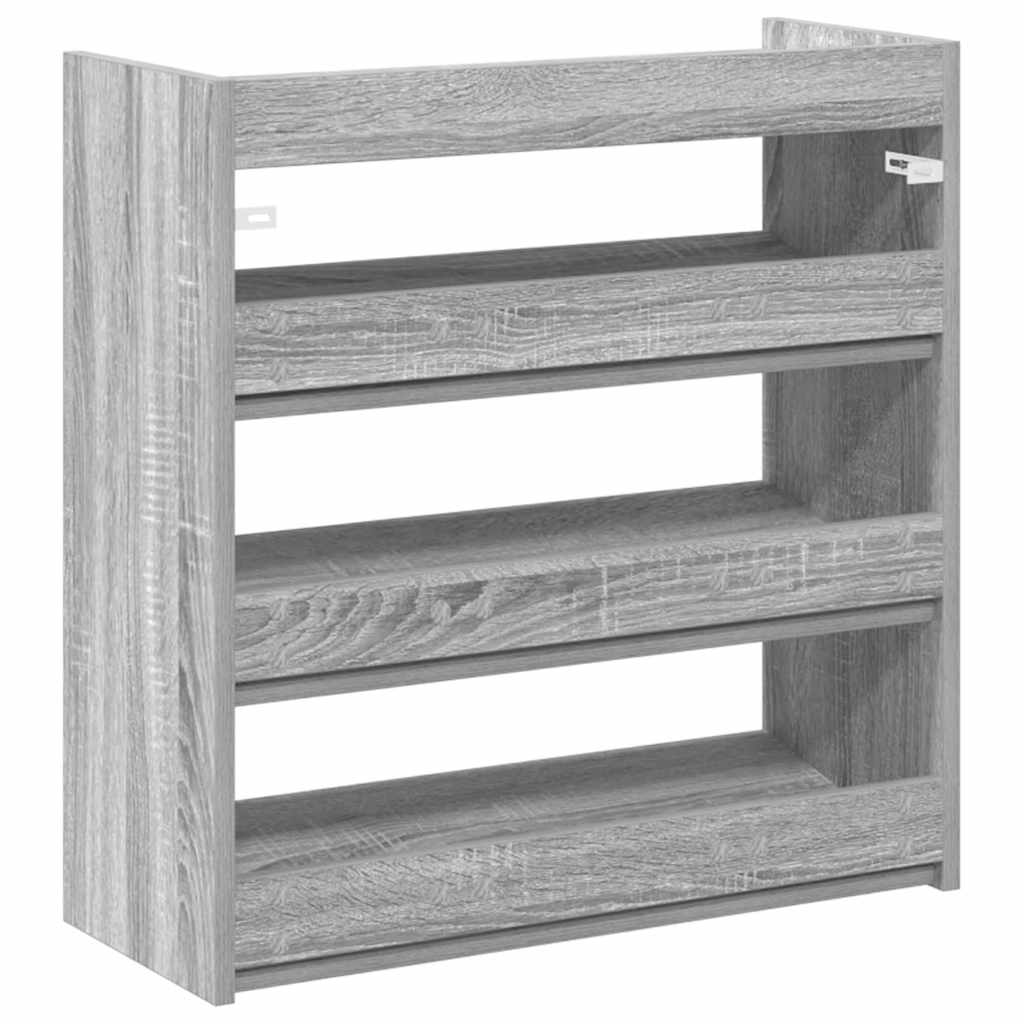 Schoenenrek 60x25x62 cm bewerkt hout grijs sonoma eikenkleurig - AllerleiShop