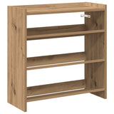 Schoenenrek 60x25x62 cm bewerkt hout artisanaal eikenkleur - AllerleiShop