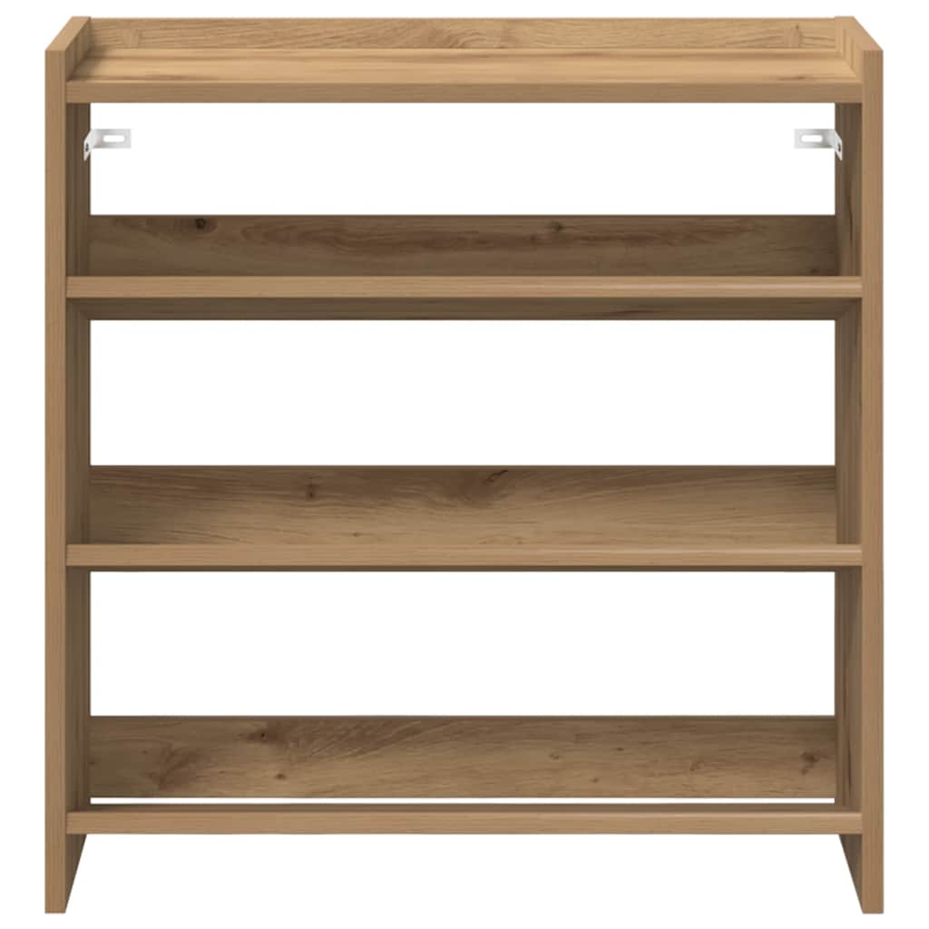 Schoenenrek 60x25x62 cm bewerkt hout artisanaal eikenkleur - AllerleiShop