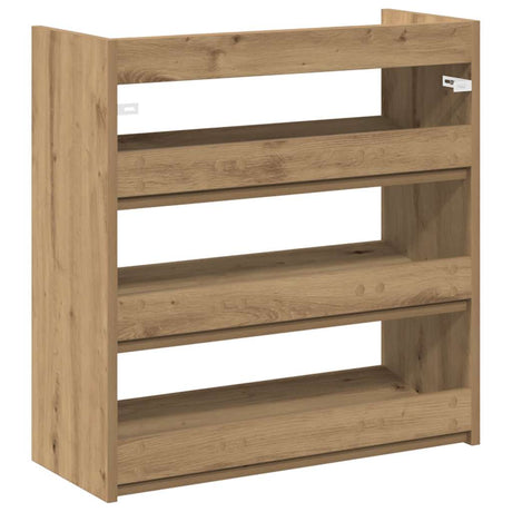 Schoenenrek 60x25x62 cm bewerkt hout artisanaal eikenkleur - AllerleiShop