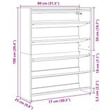 Schoenenrek 80x25x100 cm bewerkt hout sonoma eikenkleurig - AllerleiShop