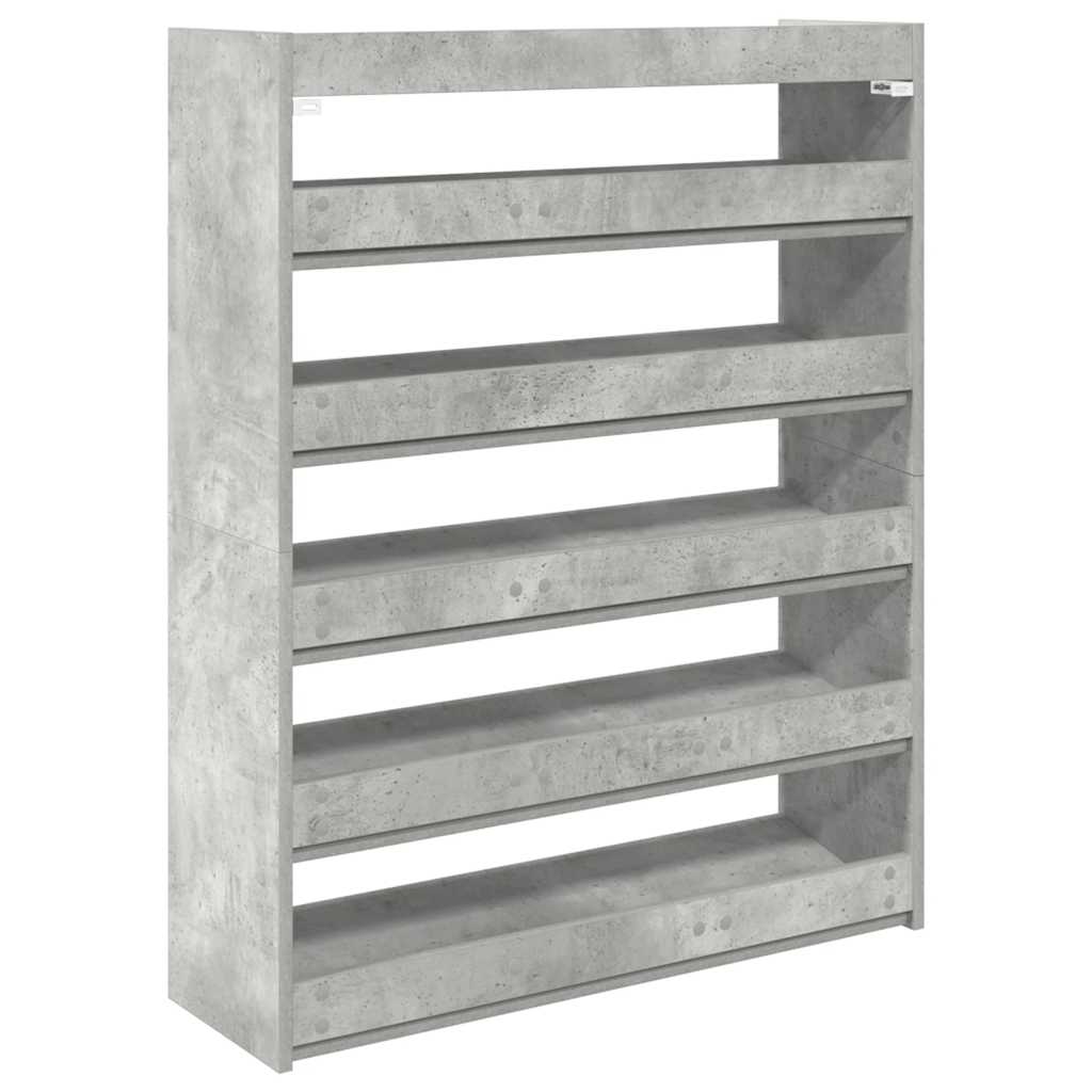 Schoenenkast 80x25x100 cm bewerkt hout betongrijs - AllerleiShop