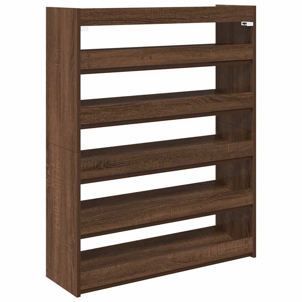 Schoenenrek 80x25x100 cm bewerkt hout bruin eikenkleur - AllerleiShop