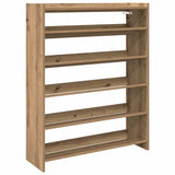 Schoenenrek 80x25x100 cm bewerkt hout artisanaal eikenkleur - AllerleiShop