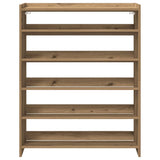 Schoenenrek 80x25x100 cm bewerkt hout artisanaal eikenkleur - AllerleiShop