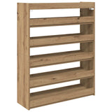 Schoenenrek 80x25x100 cm bewerkt hout artisanaal eikenkleur - AllerleiShop