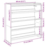 Schoenenrek 80x25x81 cm bewerkt hout zwart - AllerleiShop