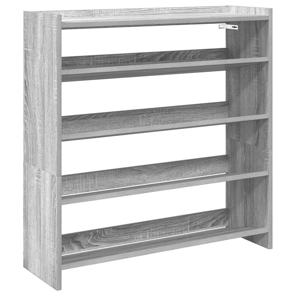 Schoenenrek 80x25x81 cm bewerkt hout grijs sonoma eikenkleur - AllerleiShop