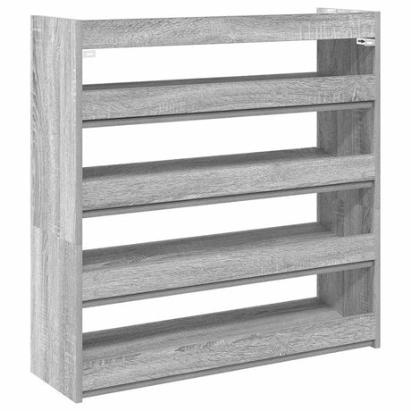 Schoenenrek 80x25x81 cm bewerkt hout grijs sonoma eikenkleur - AllerleiShop