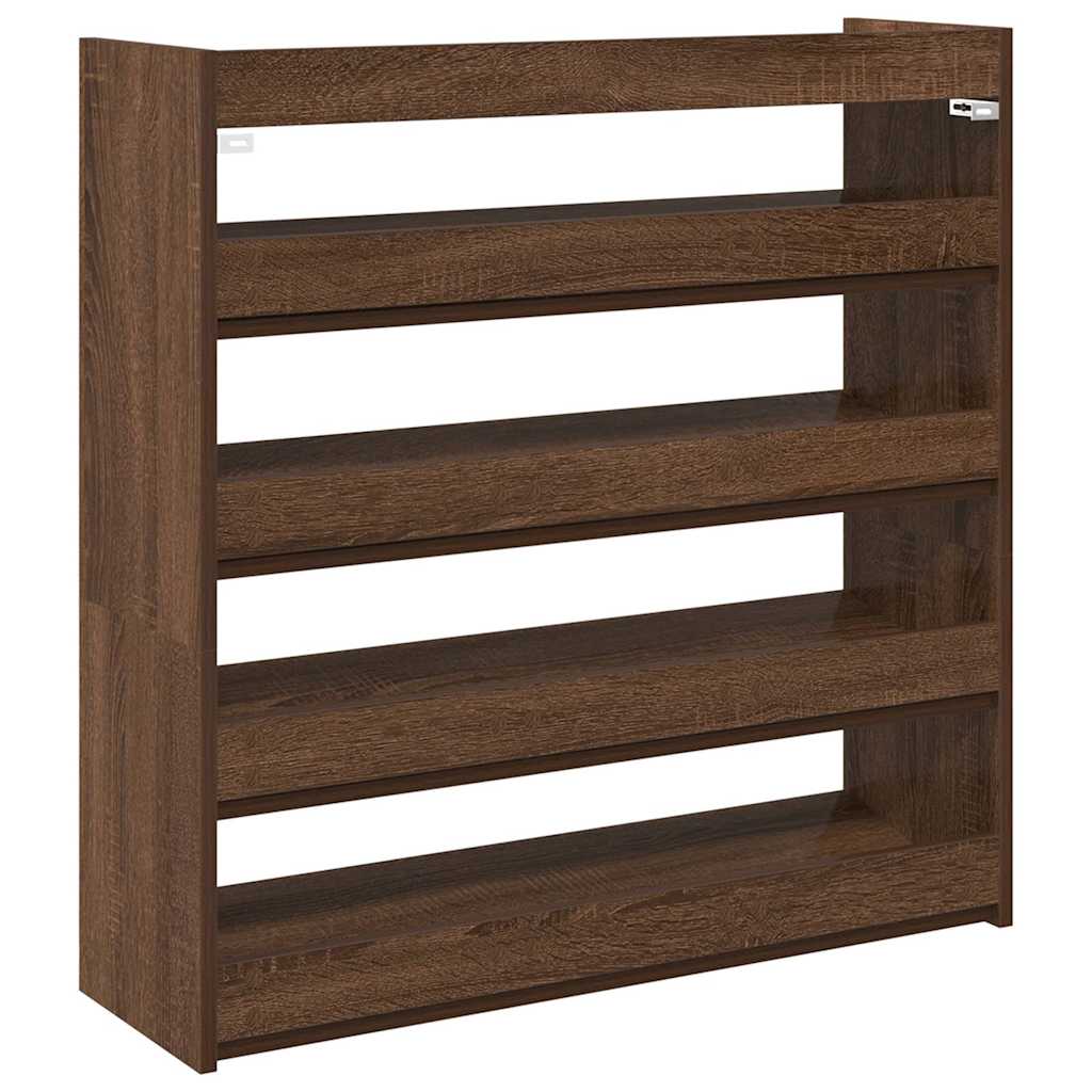 Schoenenrek 80x25x81 cm bewerkt hout bruin eikenkleur - AllerleiShop