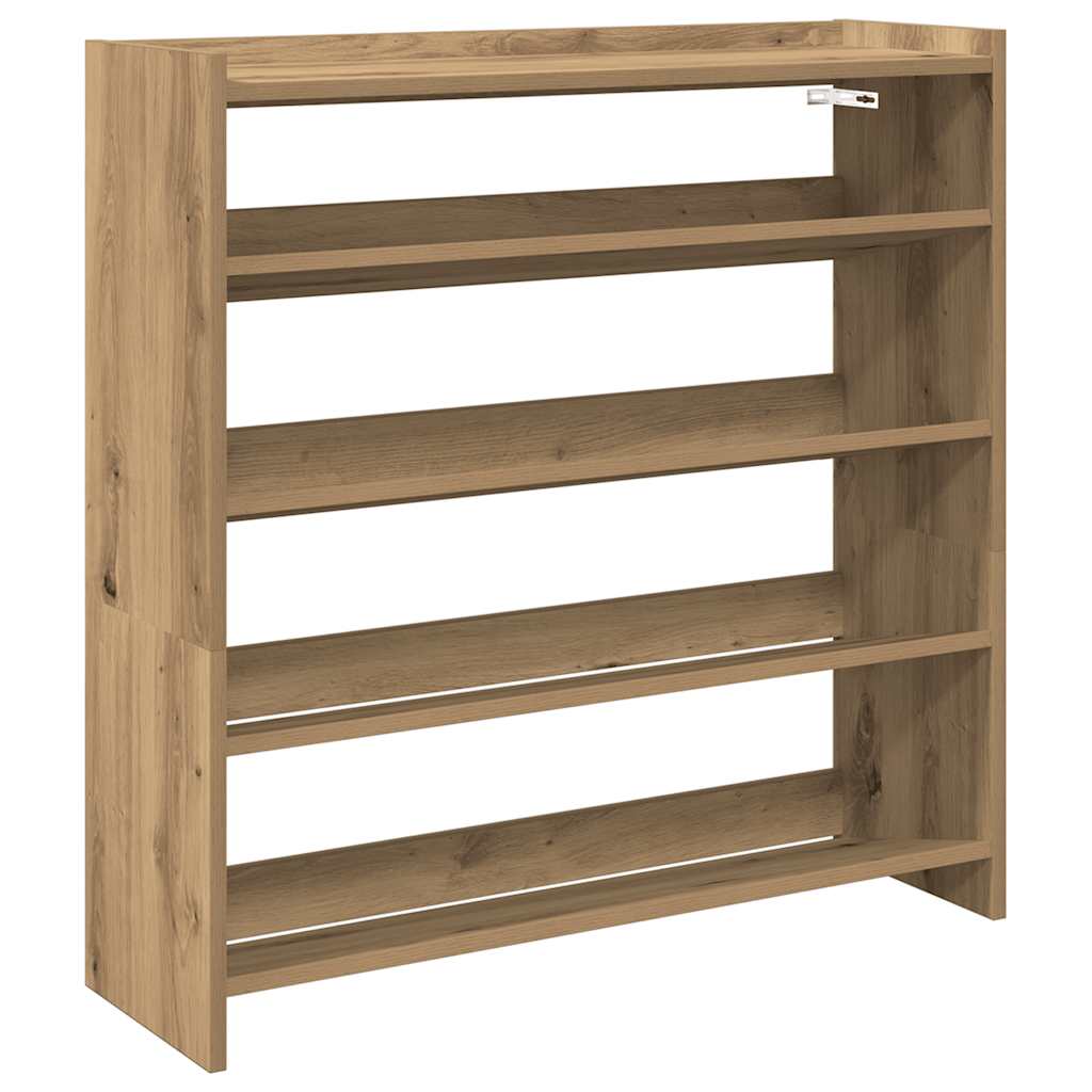 Schoenenrek 80x25x81 cm bewerkt hout artisanaal eikenkleur - AllerleiShop