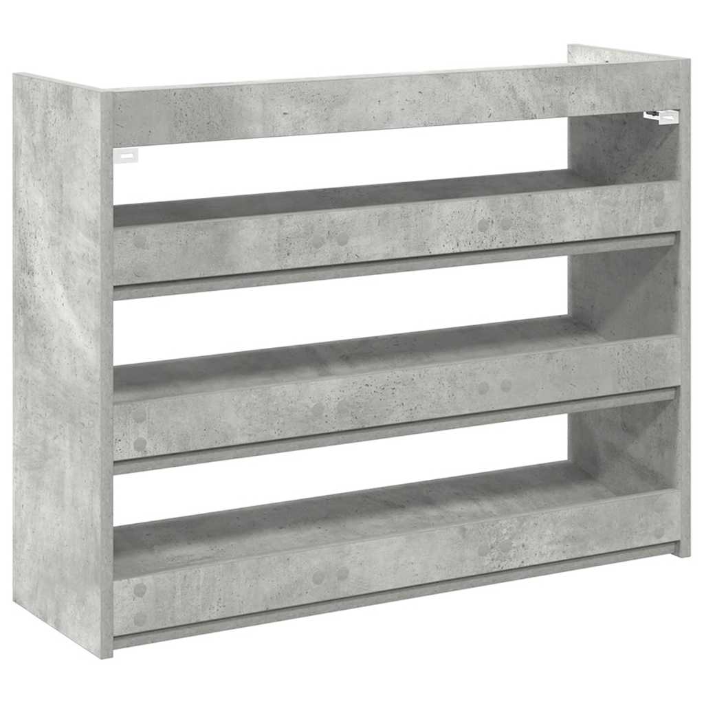 Schoenenrek 80x25x61,5 cm bewerkt hout betongrijs - AllerleiShop