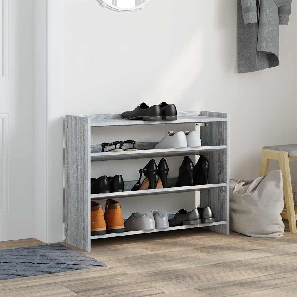 Schoenenrek 80x25x61,5 cm bewerkt hout grijs sonoma eikenkleur - AllerleiShop