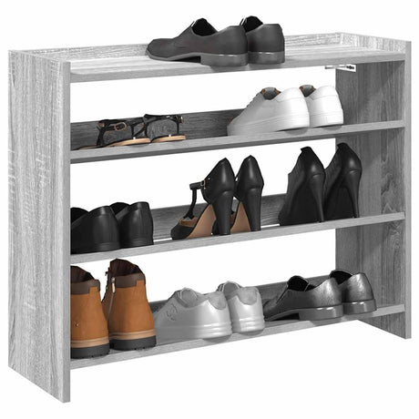 Schoenenrek 80x25x61,5 cm bewerkt hout grijs sonoma eikenkleur - AllerleiShop