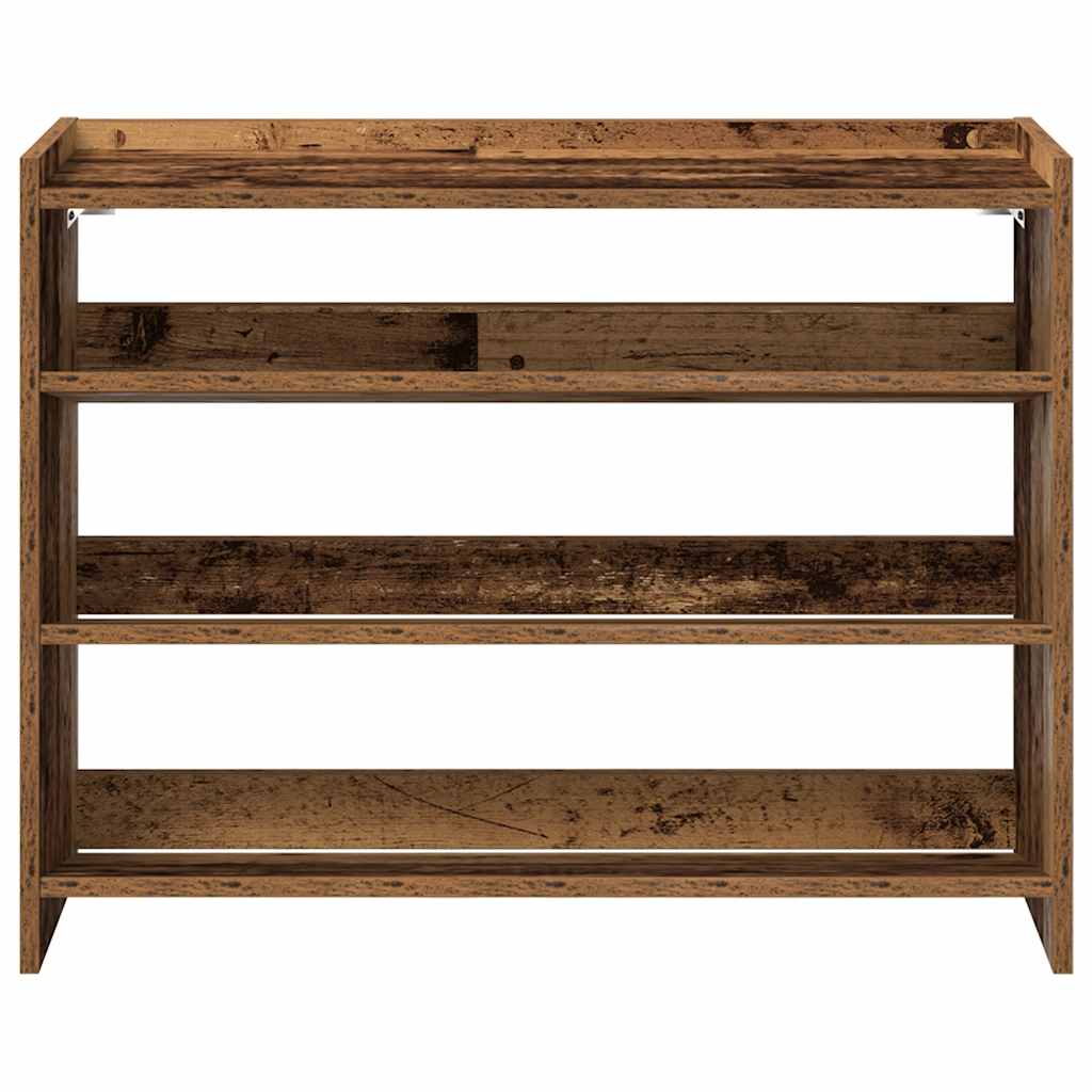 Schoenenrek 80x25x61,5 cm bewerkt hout oud houtkleurig - AllerleiShop