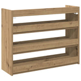 Schoenenrek 80x25x62 cm bewerkt hout artisanaal eikenkleur