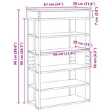 Schoenenrek 60x30x98 cm bewerkt hout grijs sonoma - AllerleiShop