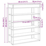 Schoenenrek 80x30x98 cm bewerkt hout wit - AllerleiShop