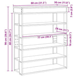 Schoenenrek 80x30x98 cm bewerkt hout zwart - AllerleiShop