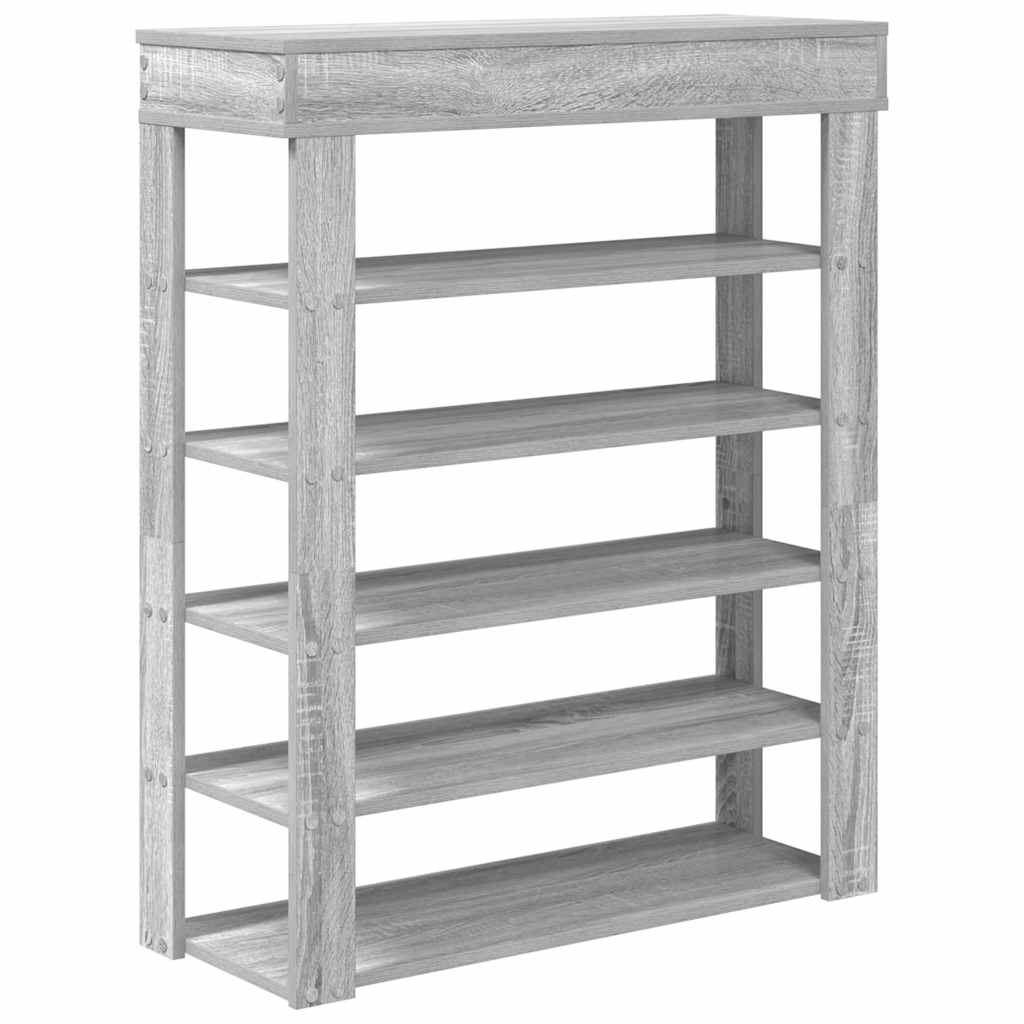 Schoenenrek 80x30x98 cm bewerkt hout grijs sonoma - AllerleiShop