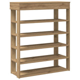 Schoenenrek 80x30x98 cm bewerkt hout artisanaal eikenkleur - AllerleiShop