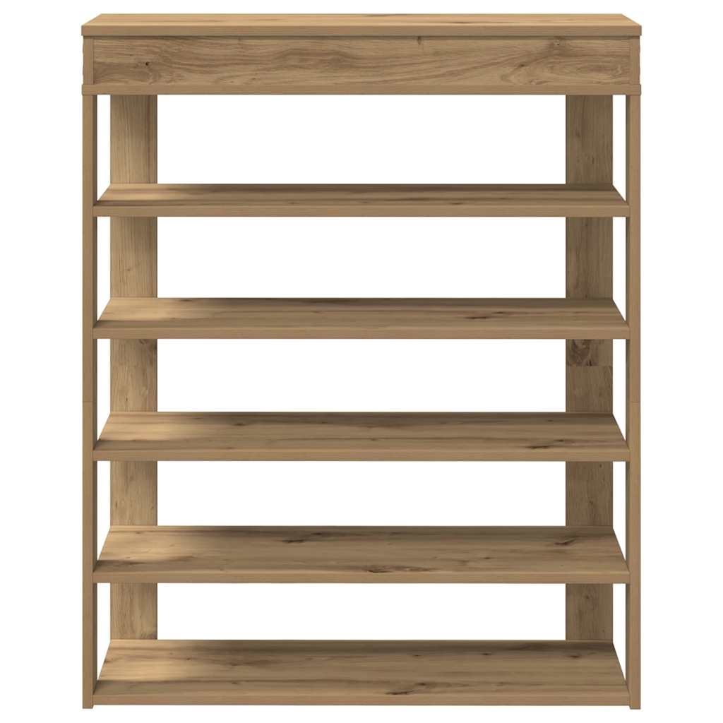 Schoenenrek 80x30x98 cm bewerkt hout artisanaal eikenkleur - AllerleiShop