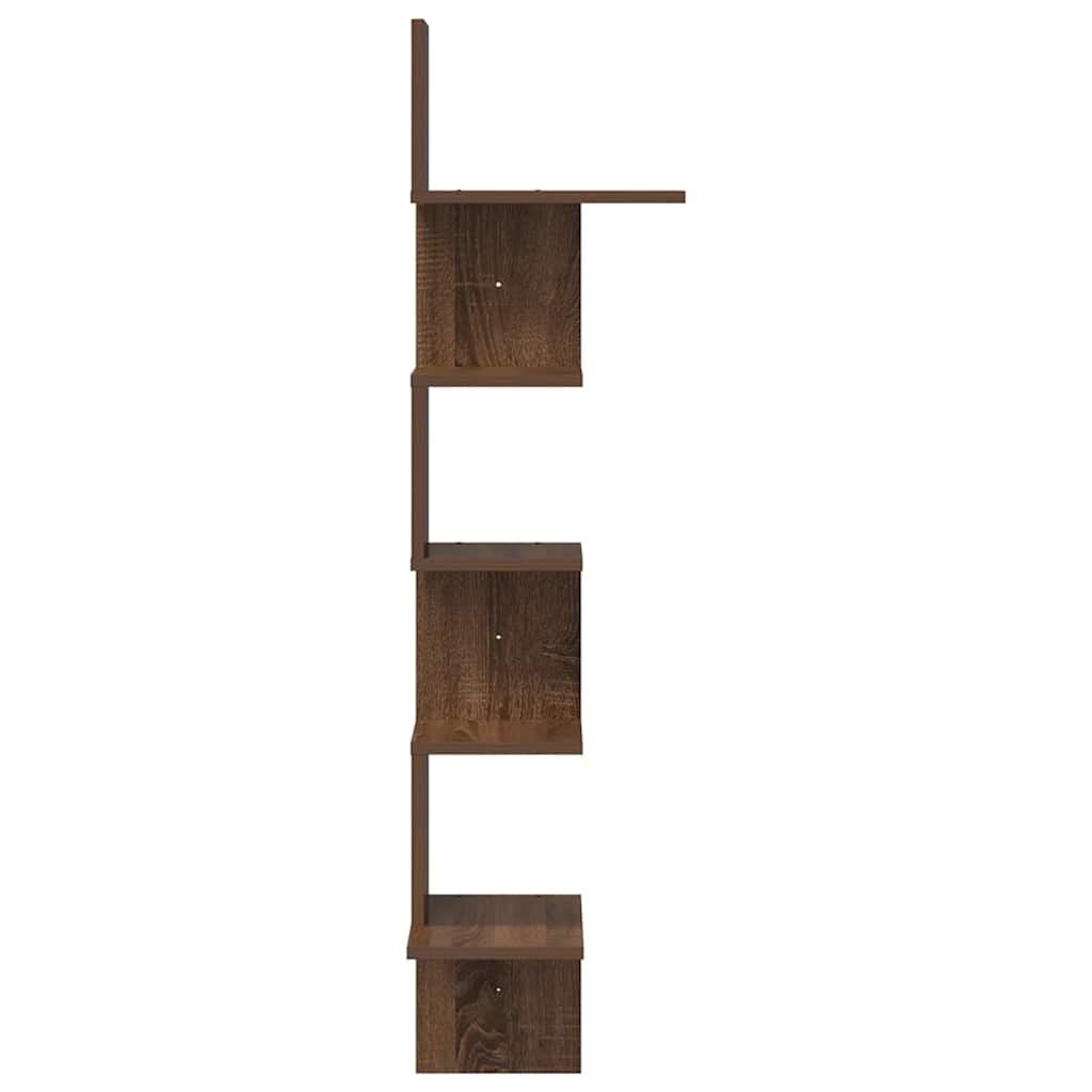 Hoekwandschap 32x32x127,5 cm bewerkt hout bruin eikenkleurig - AllerleiShop