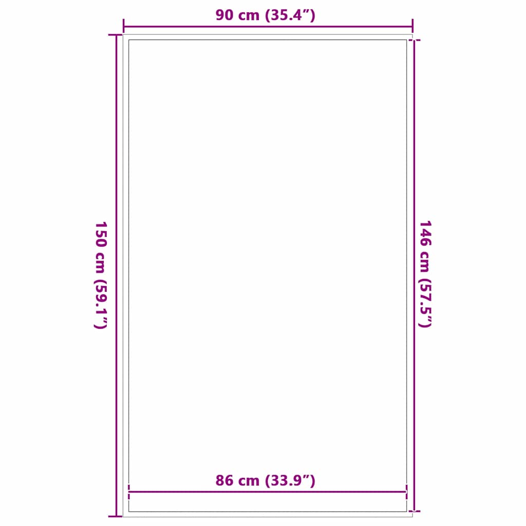 Deurmat 90x150 cm grijs
