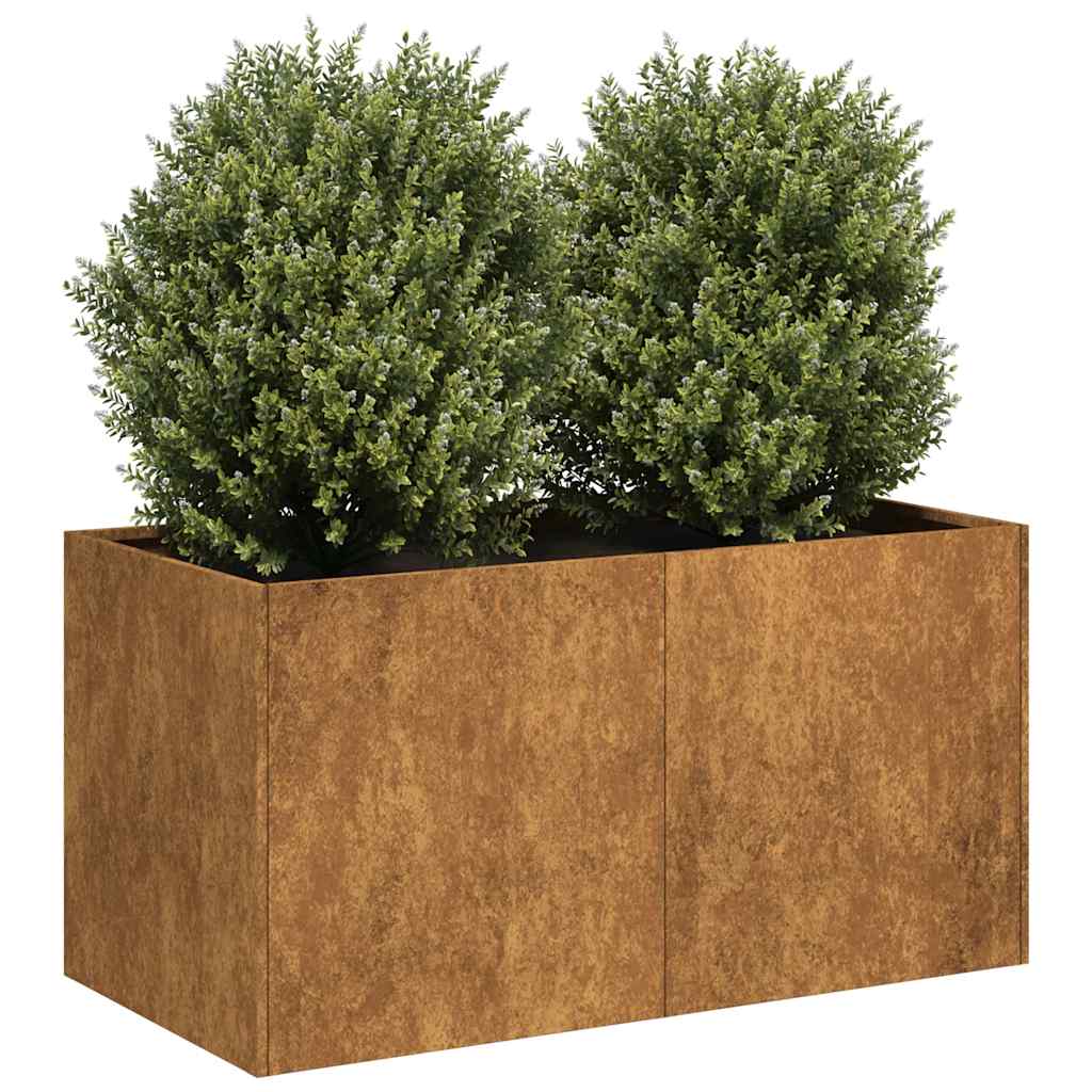 Plantenbak roestig 80x40x40 cm weervast staal