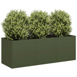 Plantenbak 120x40x40 cm koudgewalst staal olijfgroen