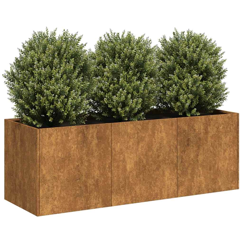 Plantenbak roestig 120x40x40 cm weervast staal