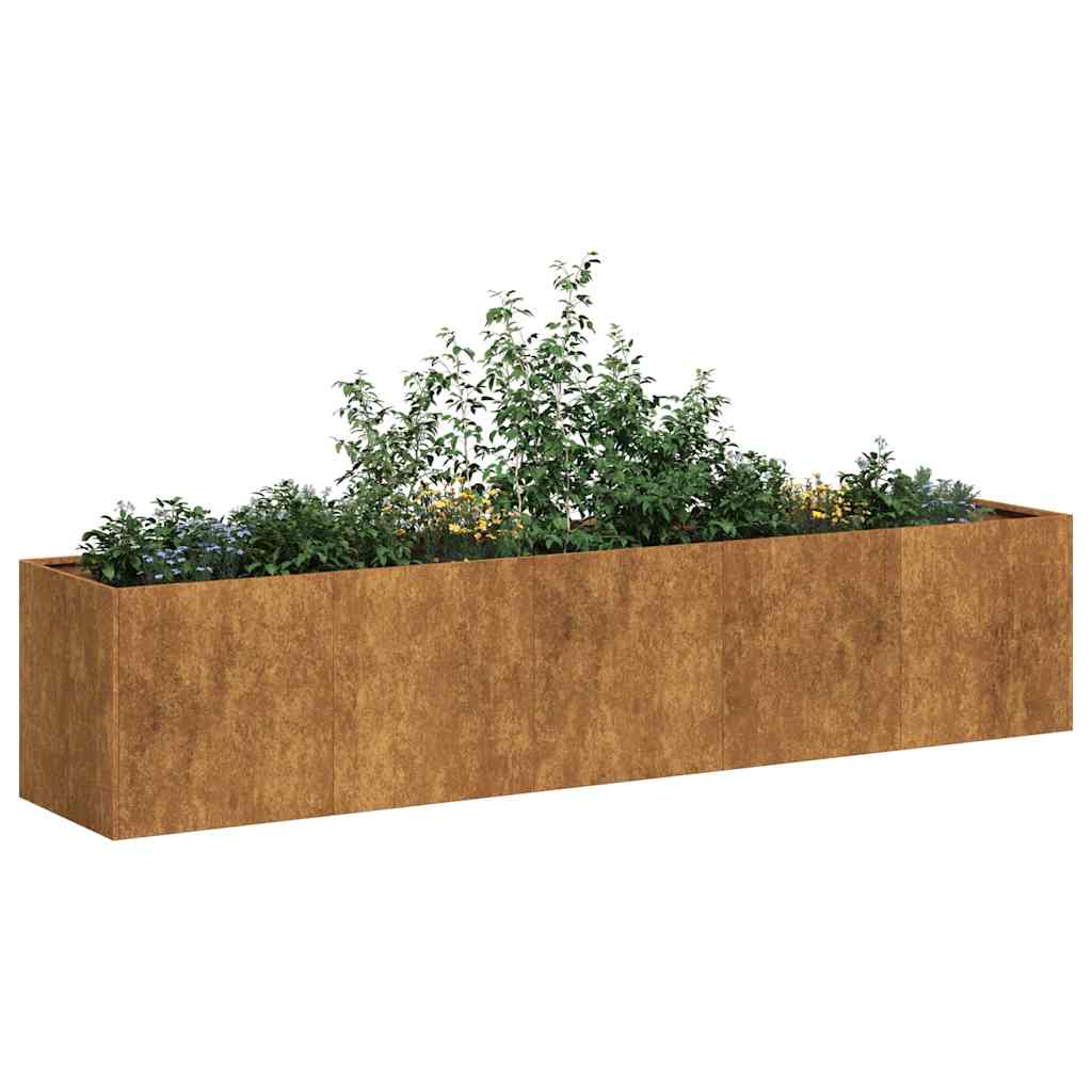 Plantenbak roestig 200x40x40 cm weervast staal