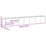 Plantenbak 280x40x40 cm koudgewalst staal antracietkleurig