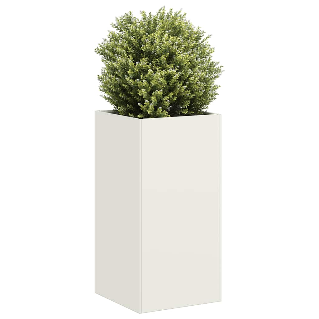 Plantenbak 40x40x80 cm koudgewalst staal wit