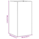 Plantenbak 40x40x80 cm roestvrij staal