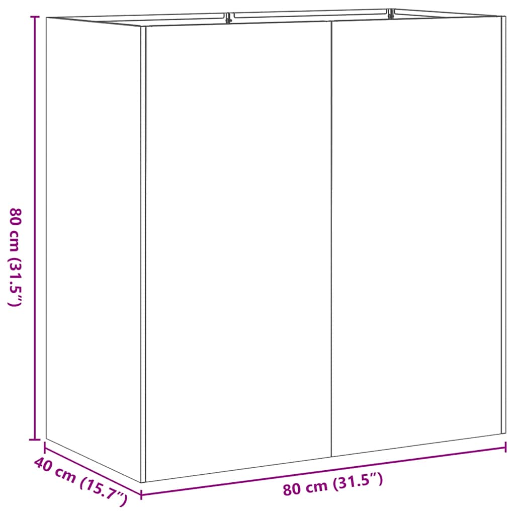 Plantenbak 80x40x80 cm koudgewalst staal zwart