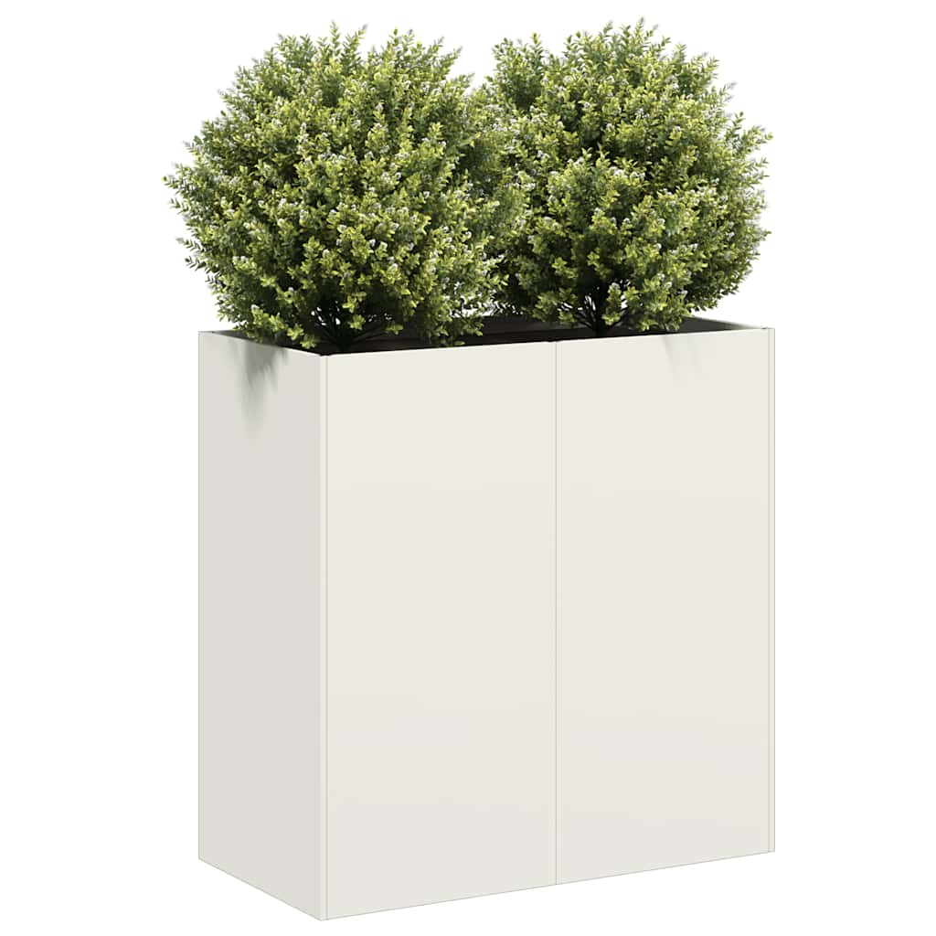 Plantenbak 40x40x80 cm koudgewalst staal wit