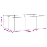 Plantenbak 120x80x40 cm staal wit