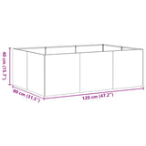 Plantenbak 120x80x40 cm staal olijfgroen