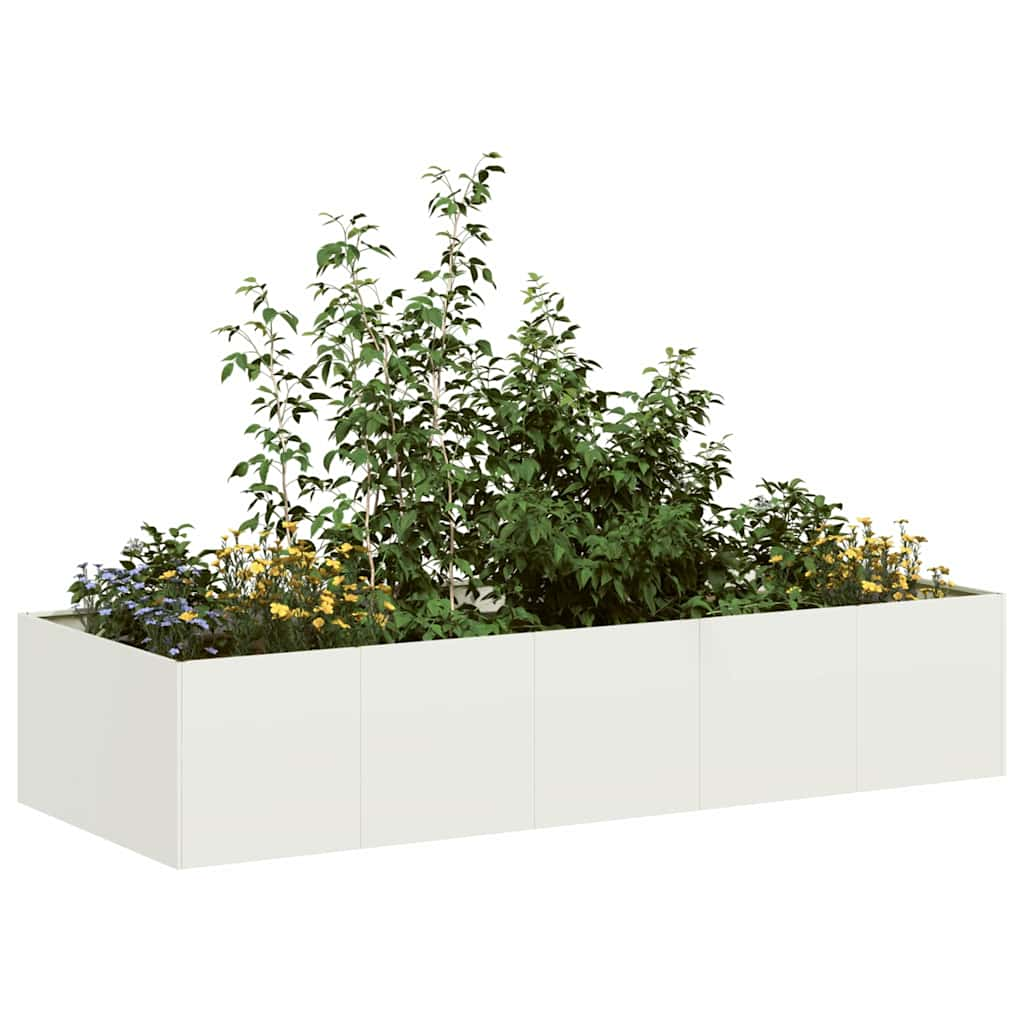 Plantenbak 200x80x40 cm staal wit