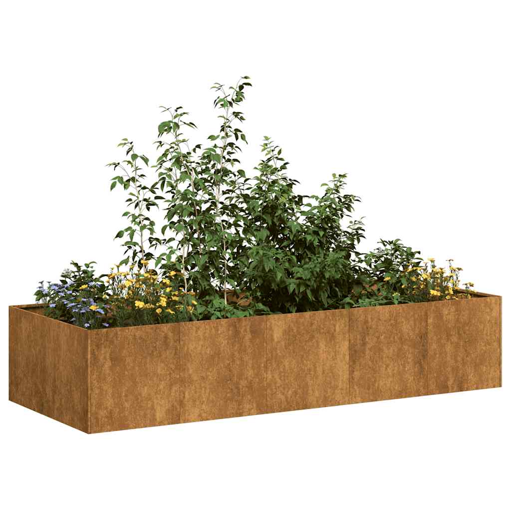 Plantenbak roestig 200x80x40 cm weervast staal